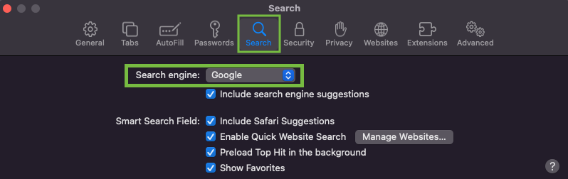 Safari's Default Search Engine